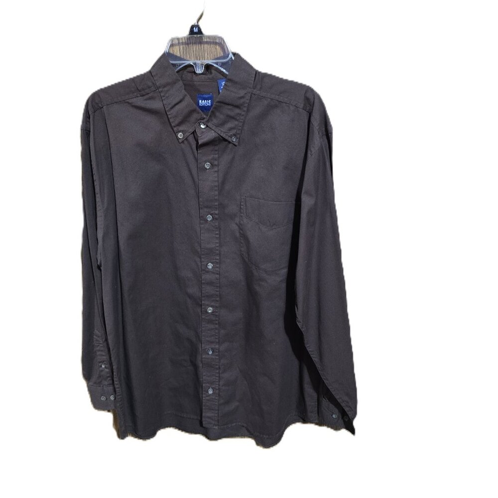 Basic Edition Chocolate Brown Button Down Shirt